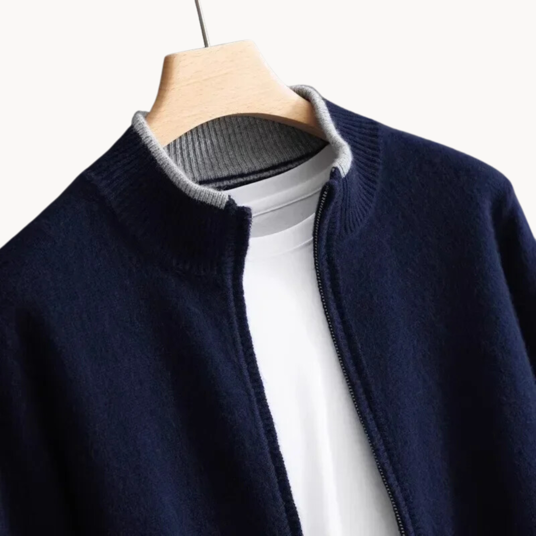 Jack – Kingston Merinowollpullover mit Reißverschluss