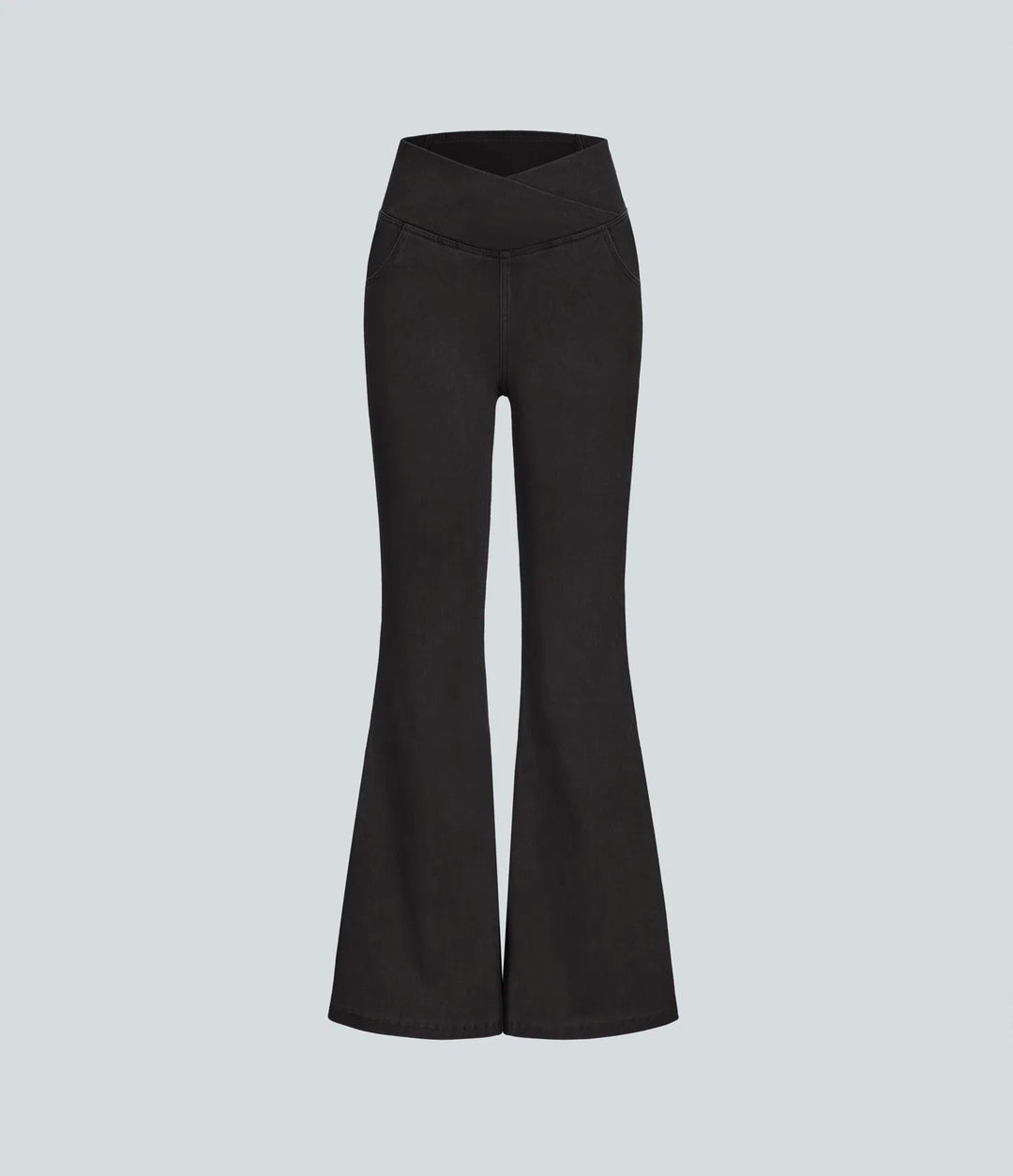 SF Flex™ High Waisted Crossover Pocket Washed Casual Jeans