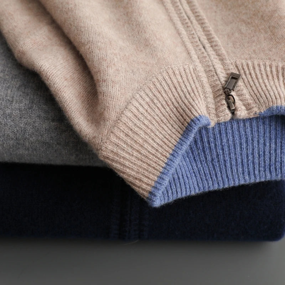 Jack – Kingston Merinowollpullover mit Reißverschluss