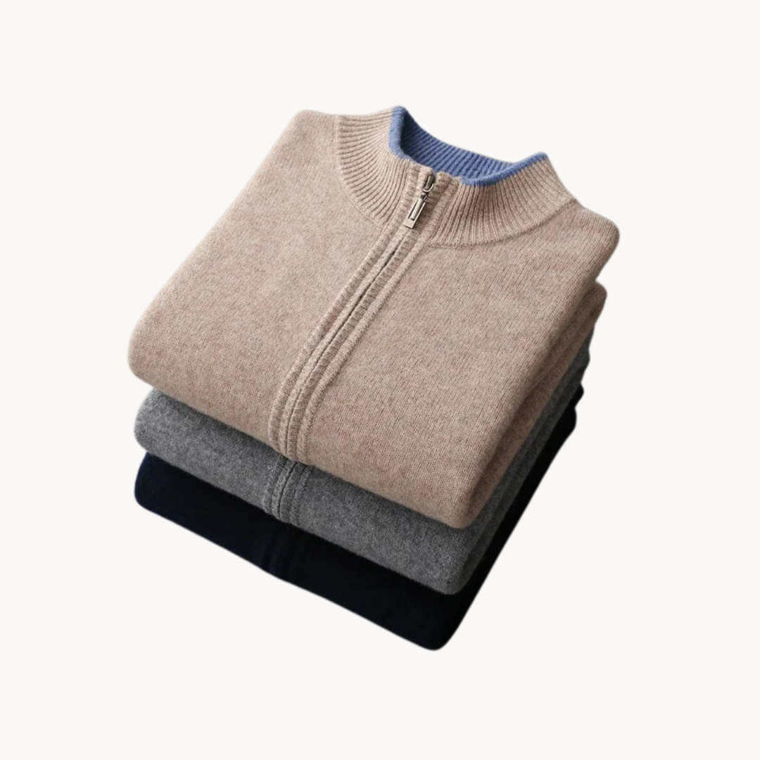 Jack – Kingston Merinowollpullover mit Reißverschluss