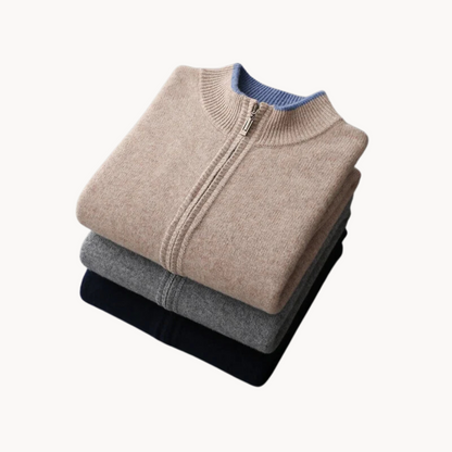 Jack – Kingston Merinowollpullover mit Reißverschluss