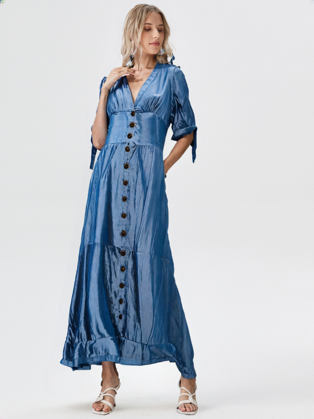 Amélie™ | Glänzendes Jeanskleid