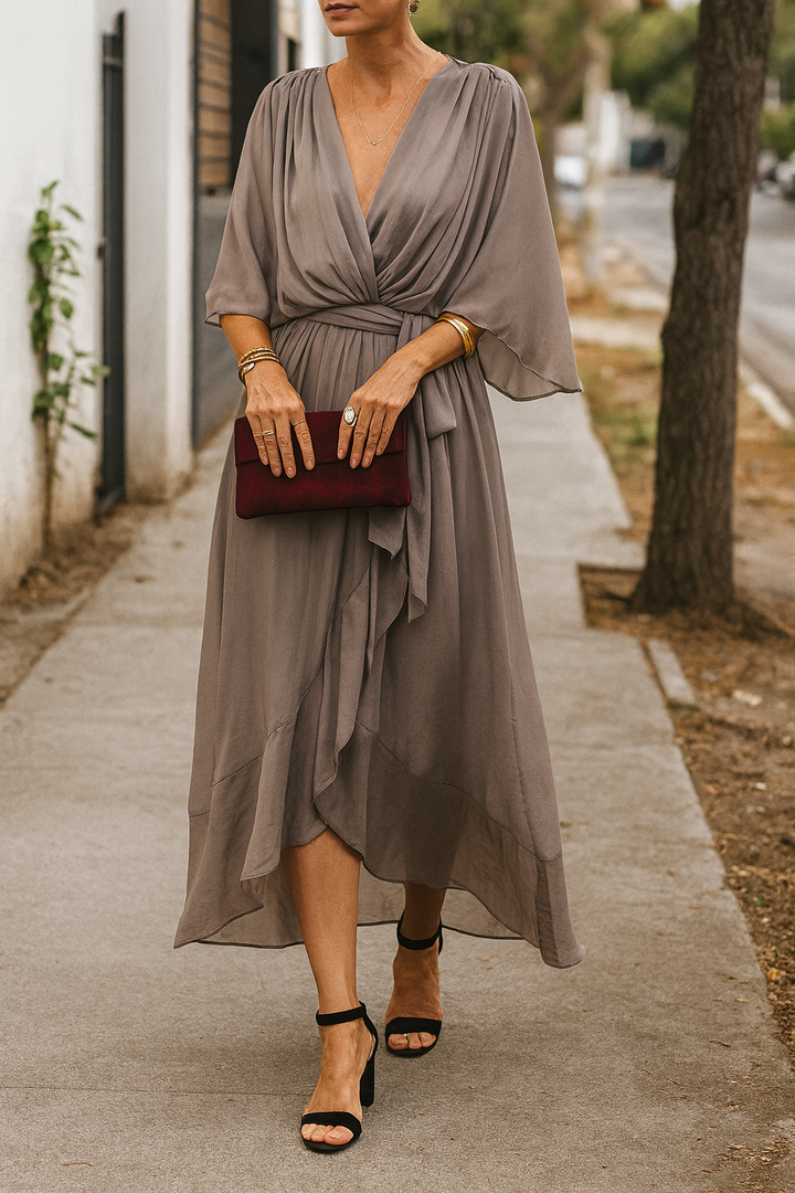 Monica™ | Chiffonkleid mit V-Ausschnitt