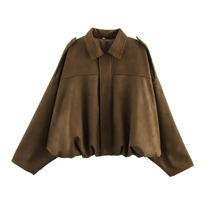 Elaris™ | Oversized Structured Gathered-Hem Jacket