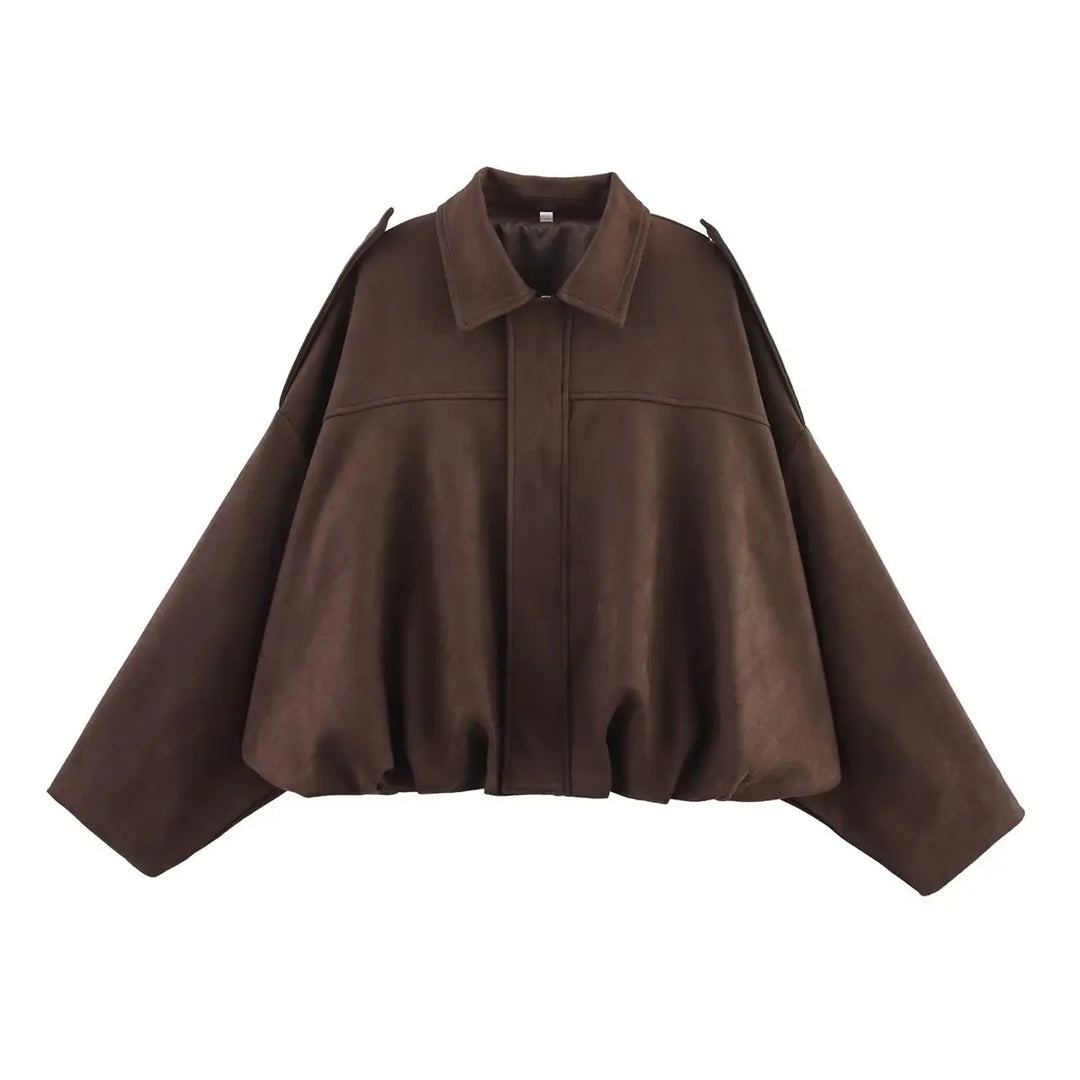 Elaris™ | Oversized Structured Gathered-Hem Jacket