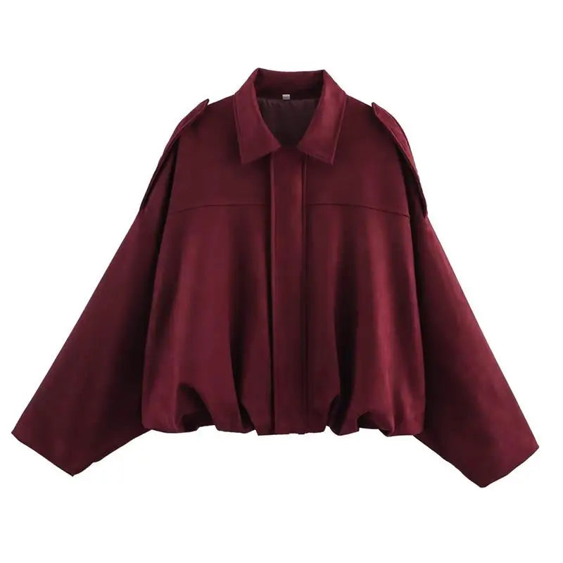 Elaris™ | Oversized Structured Gathered-Hem Jacket