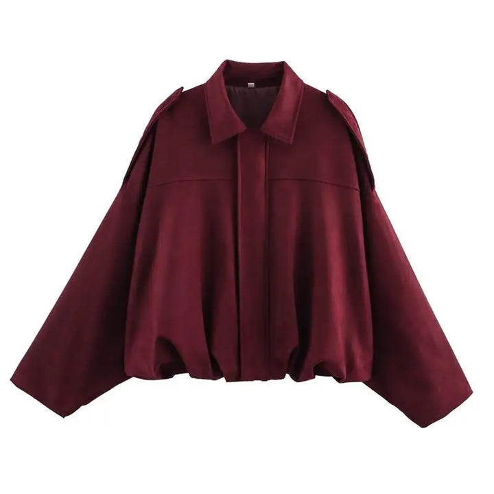 Elaris™ | Oversized Structured Gathered-Hem Jacket