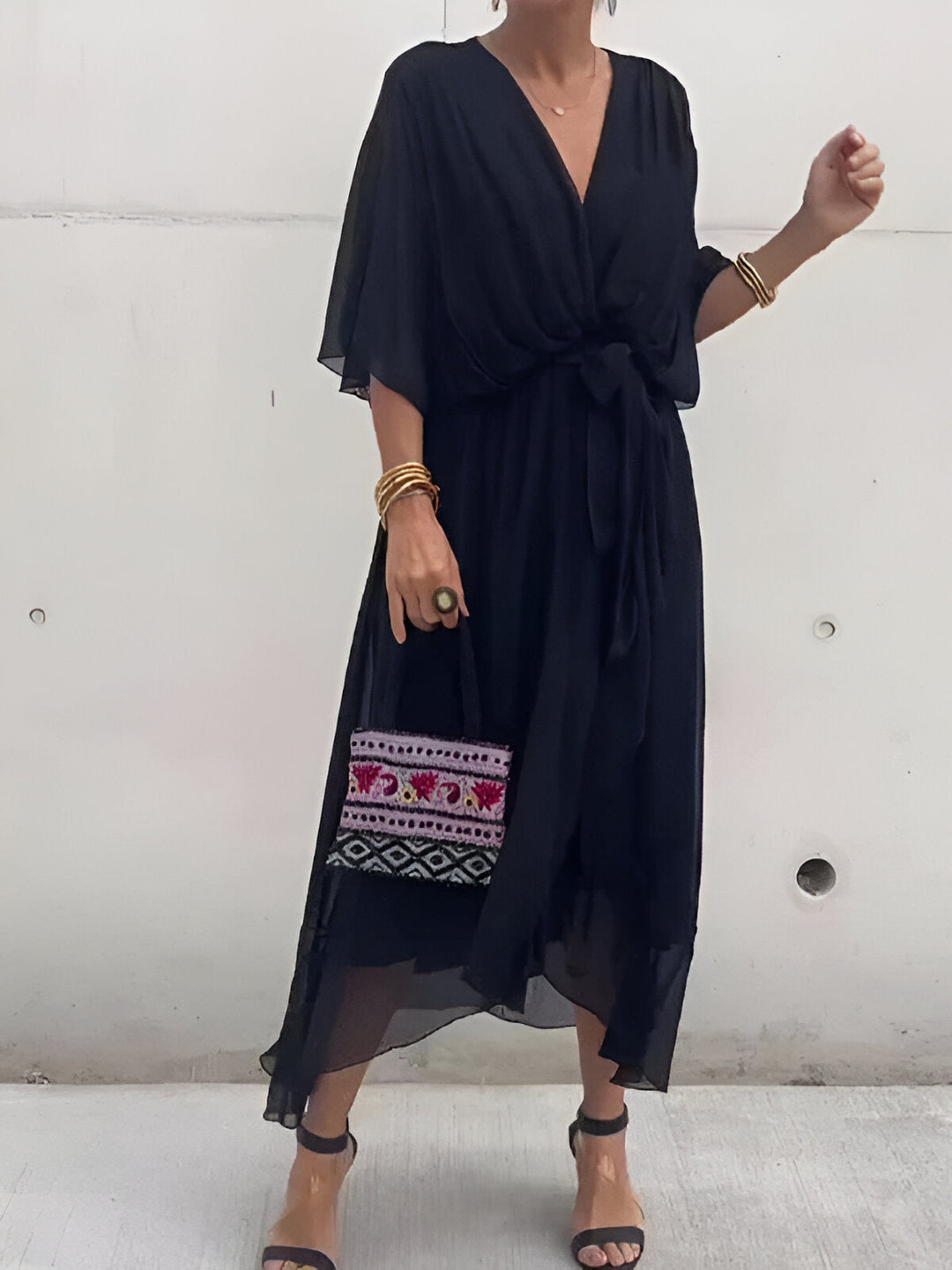 Monica™ | Chiffon V-neck Dress