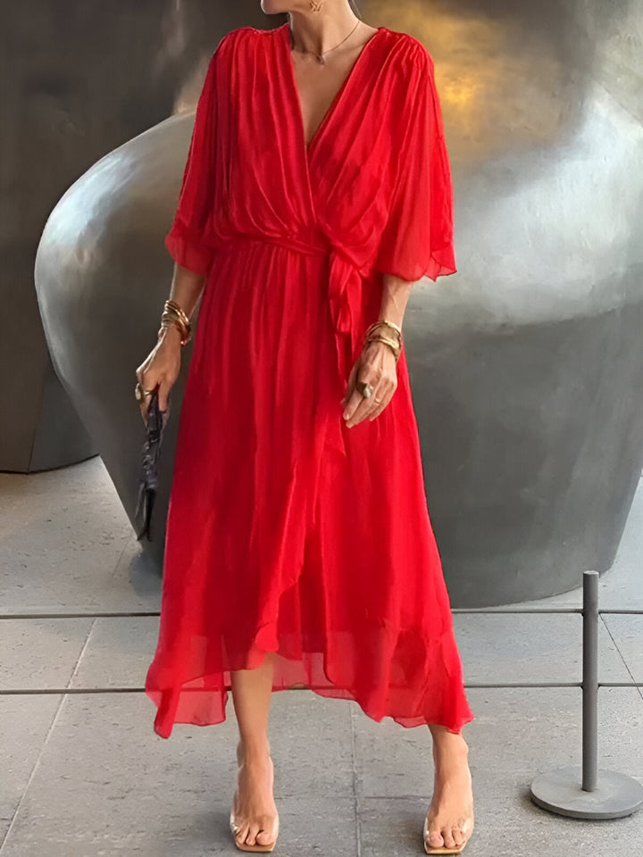 Monica™ | Chiffon V-neck Dress