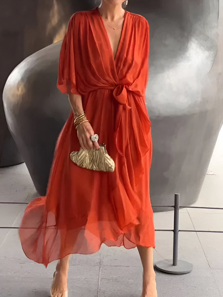 Monica™ | Chiffon V-neck Dress