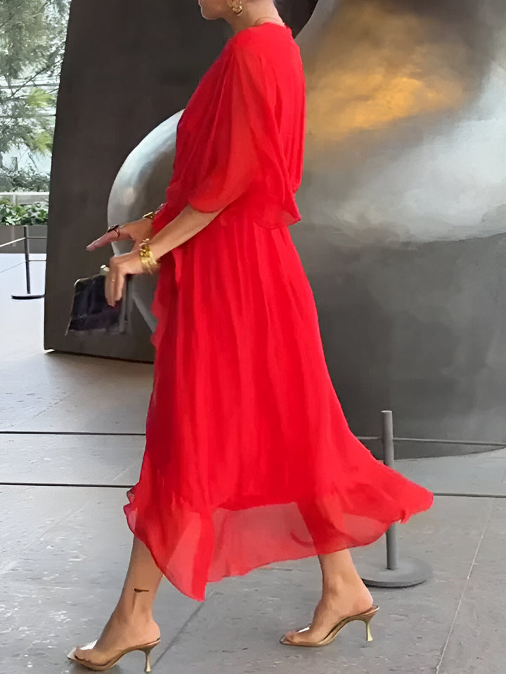 Monica™ | Chiffon V-neck Dress