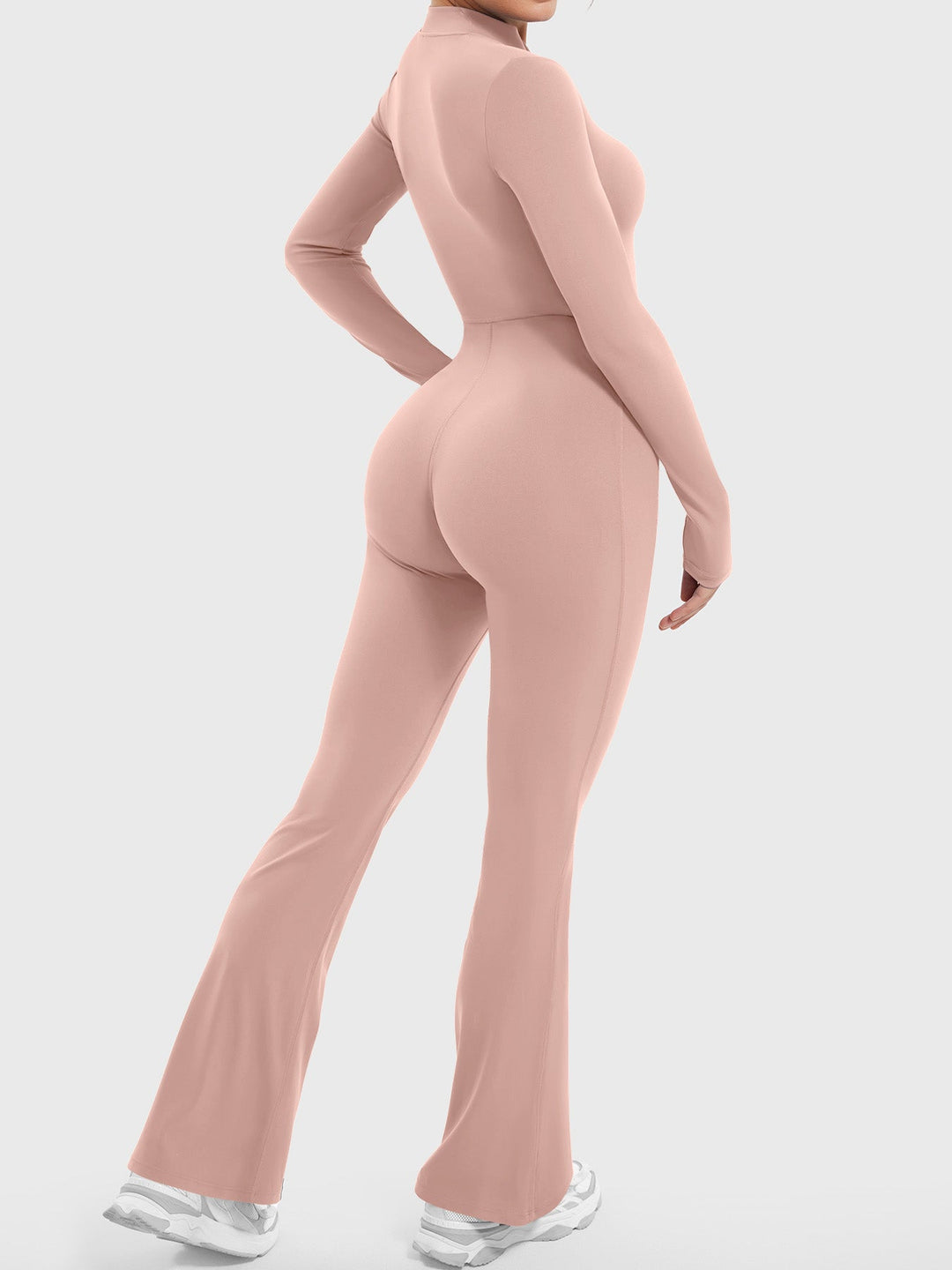 SF Belle Long Sleeve Zipper Flared Jumpsuit