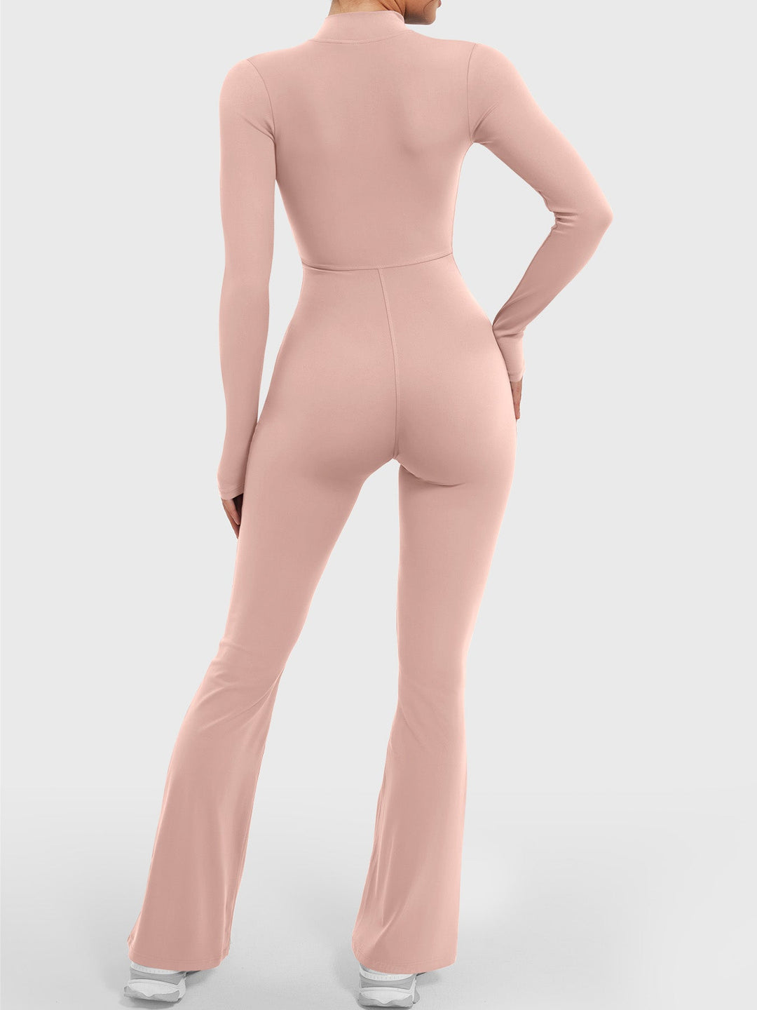 SF Belle Long Sleeve Zipper Flared Jumpsuit