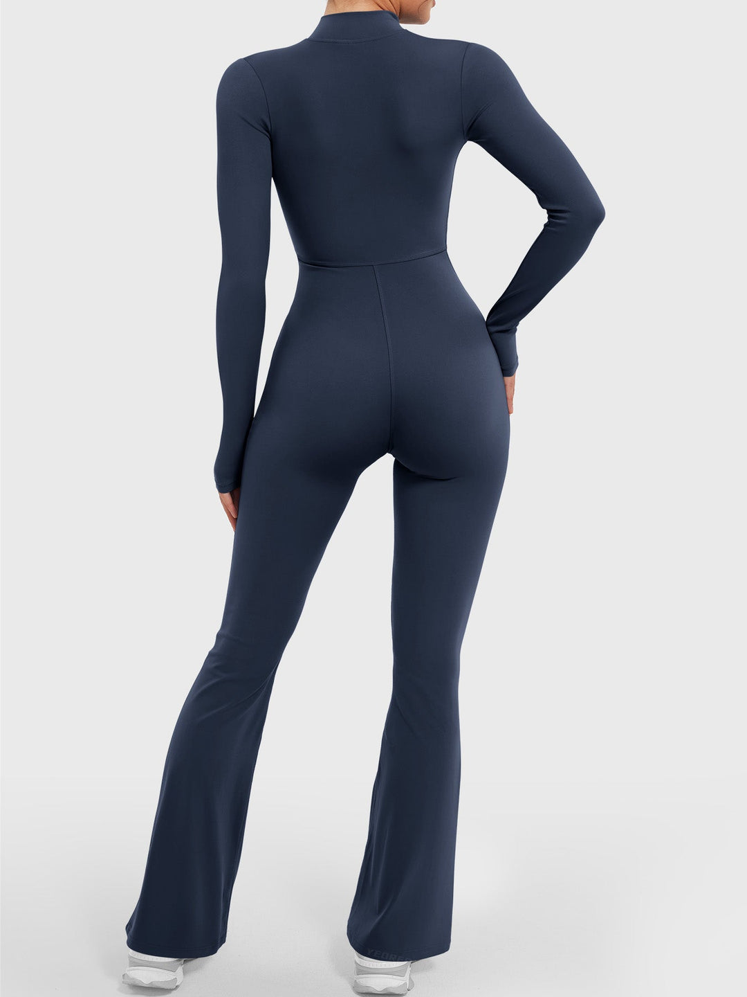 SF Belle Long Sleeve Zipper Flared Jumpsuit