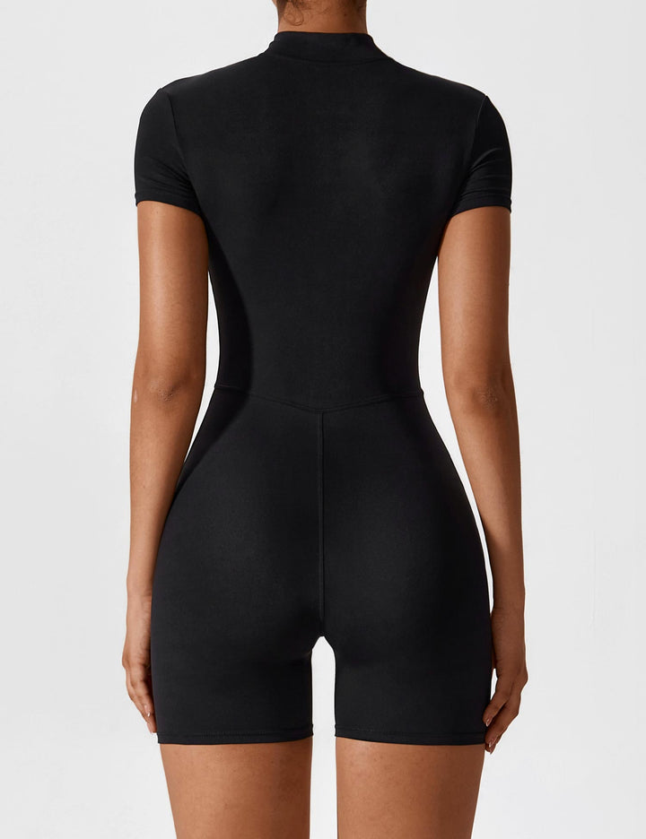 SF Short Sleeve Zipper Romper