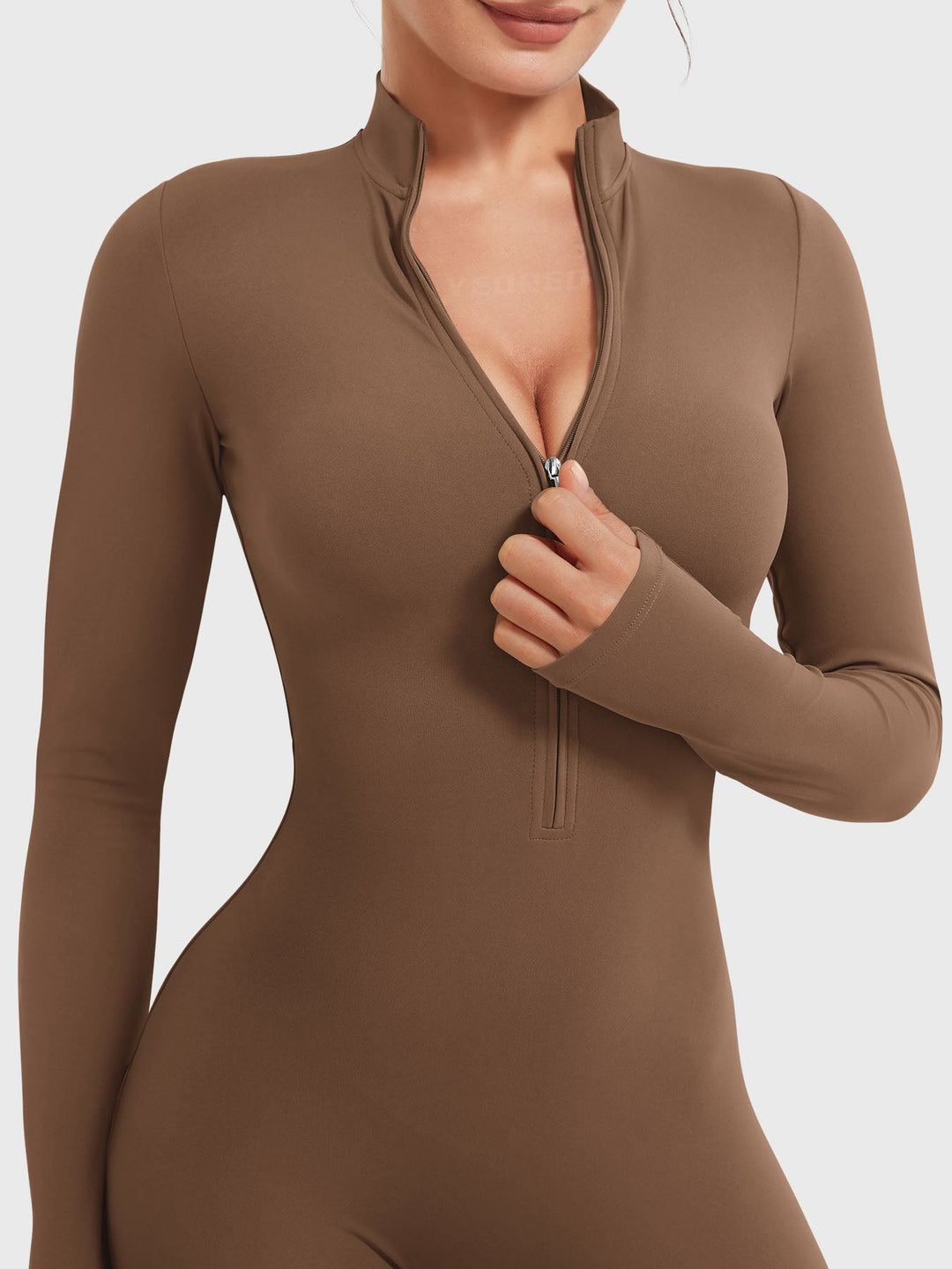 SF Belle Long Sleeve Zipper Flared Jumpsuit