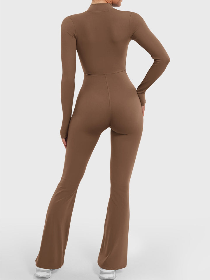 SF Belle Long Sleeve Zipper Flared Jumpsuit