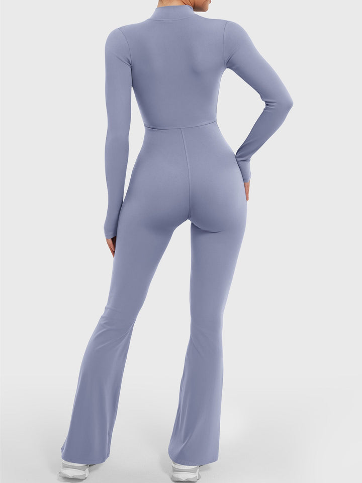 SF Belle Long Sleeve Zipper Flared Jumpsuit