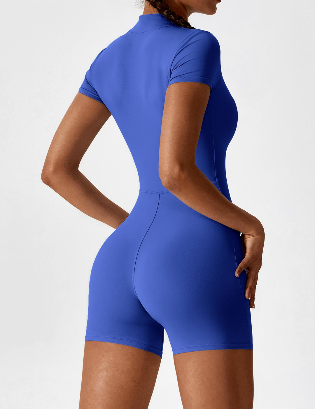 SF Short Sleeve Zipper Romper