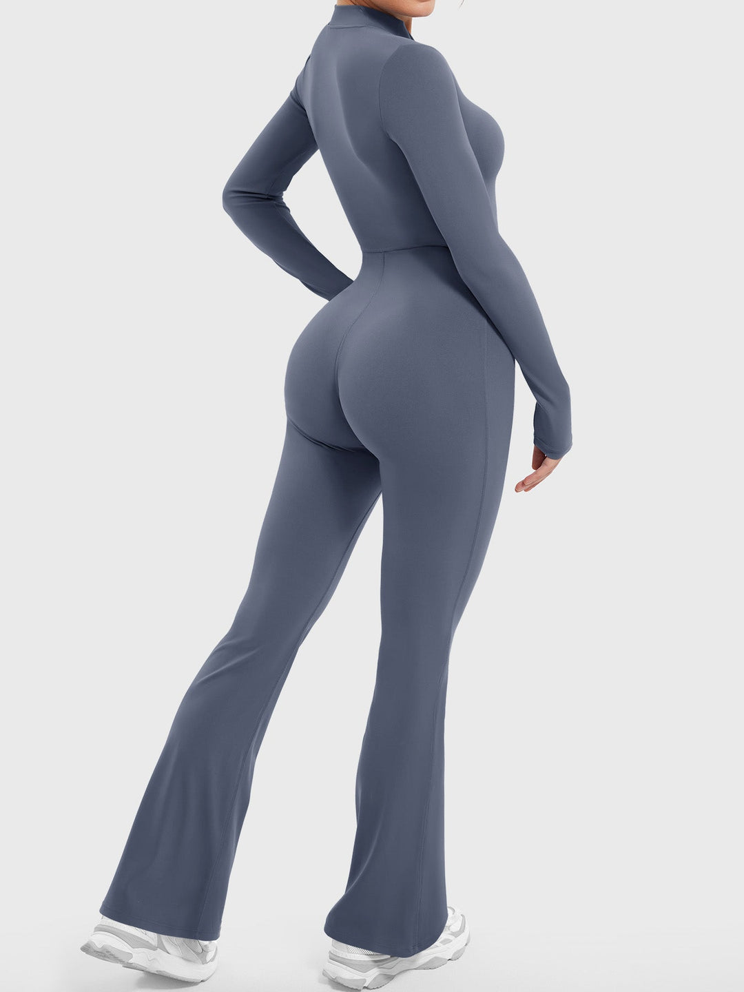 SF Belle Long Sleeve Zipper Flared Jumpsuit