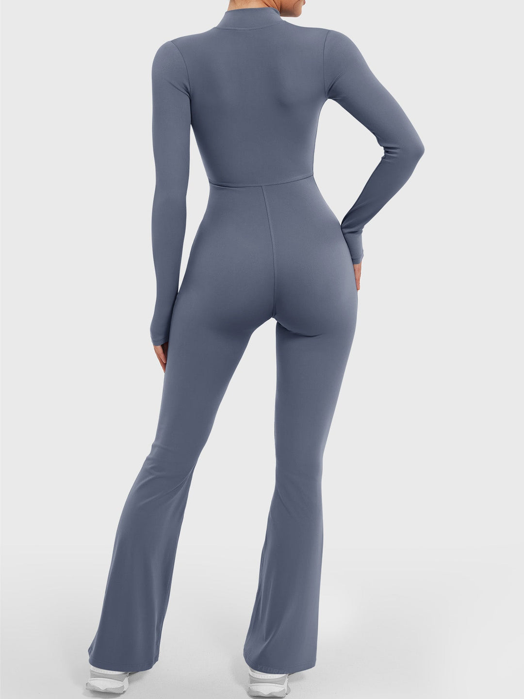 SF Belle Long Sleeve Zipper Flared Jumpsuit