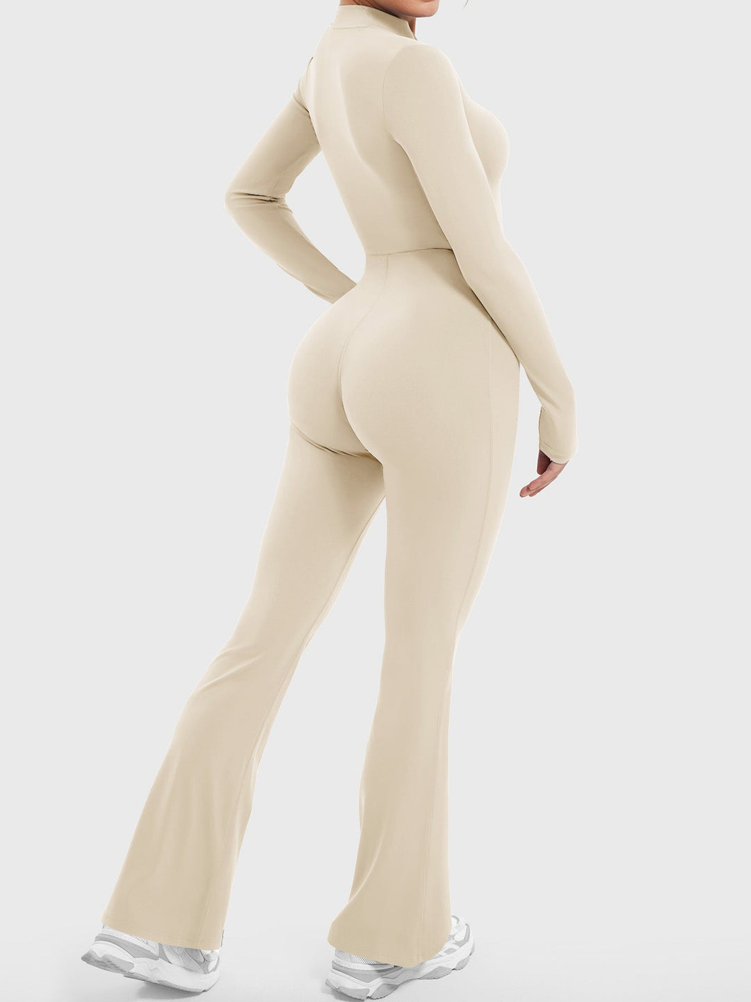 SF Belle Long Sleeve Zipper Flared Jumpsuit