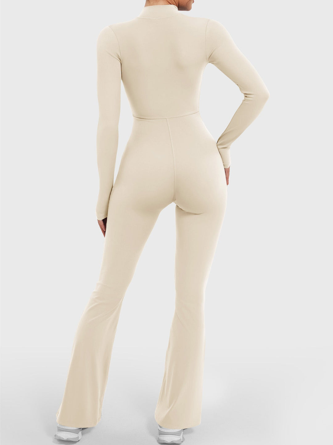 SF Belle Long Sleeve Zipper Flared Jumpsuit