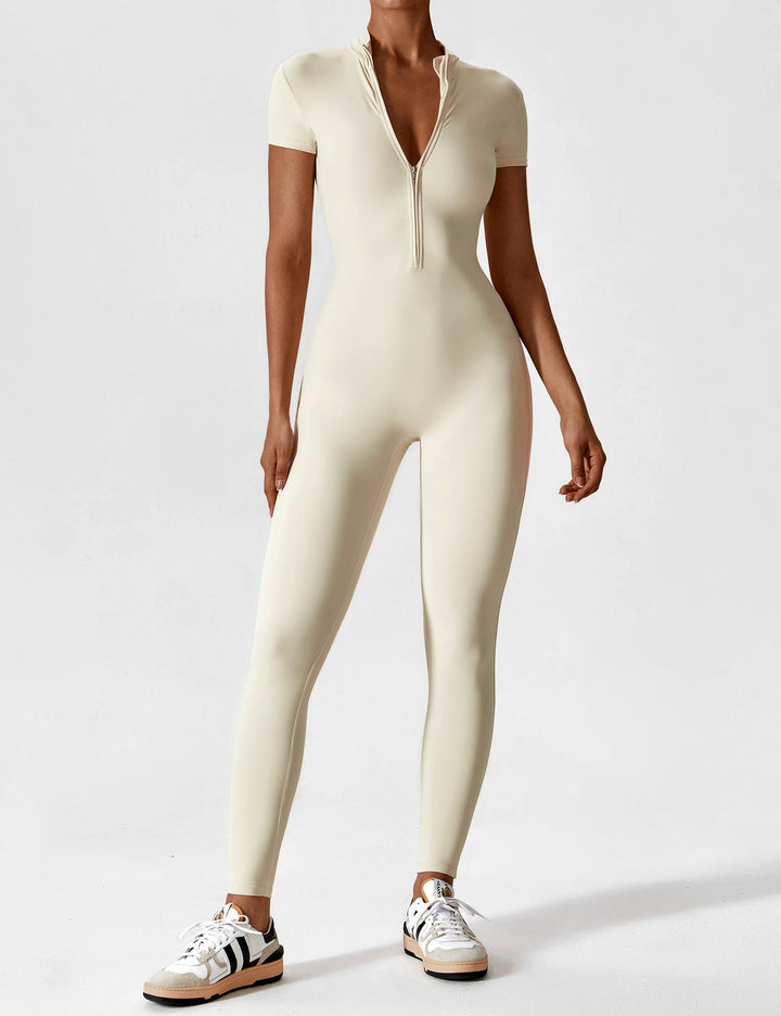 SF Long Sleeve/ Short Sleeve Zipper Jumpsuit