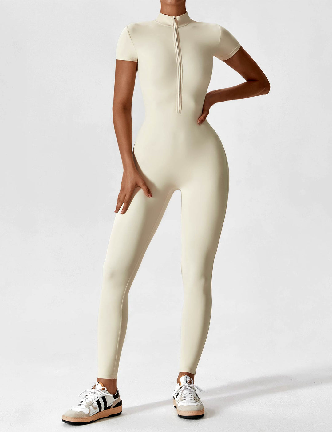 SF Long Sleeve/ Short Sleeve Zipper Jumpsuit