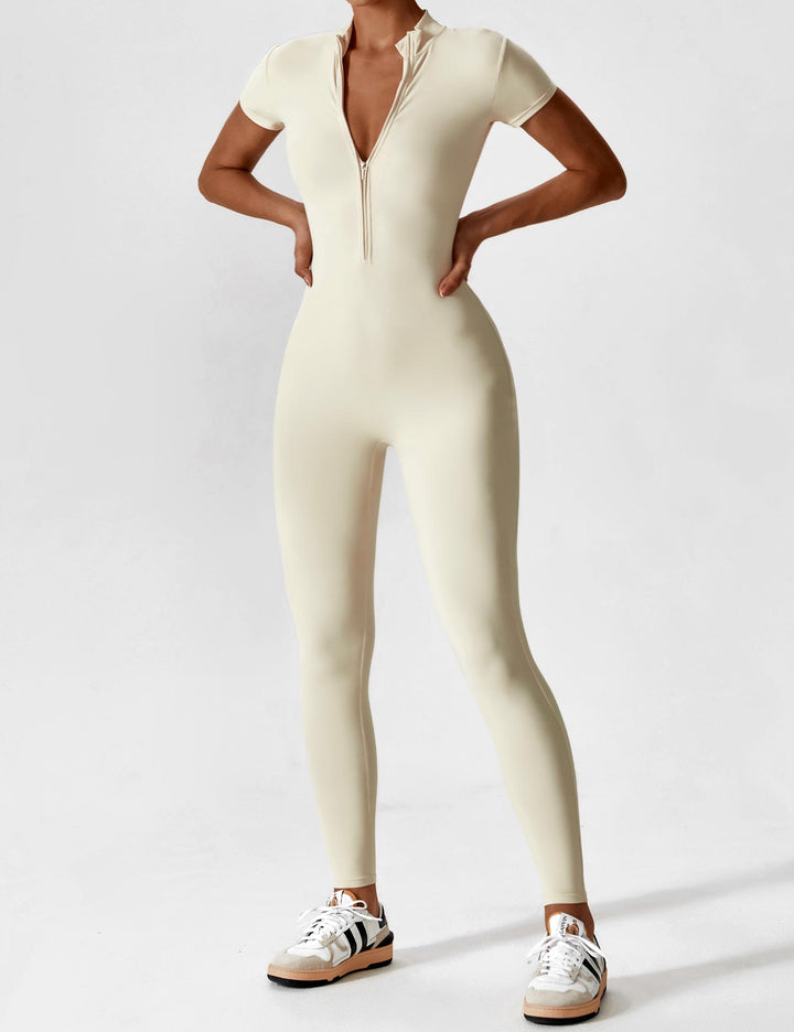 SF Long Sleeve/ Short Sleeve Zipper Jumpsuit