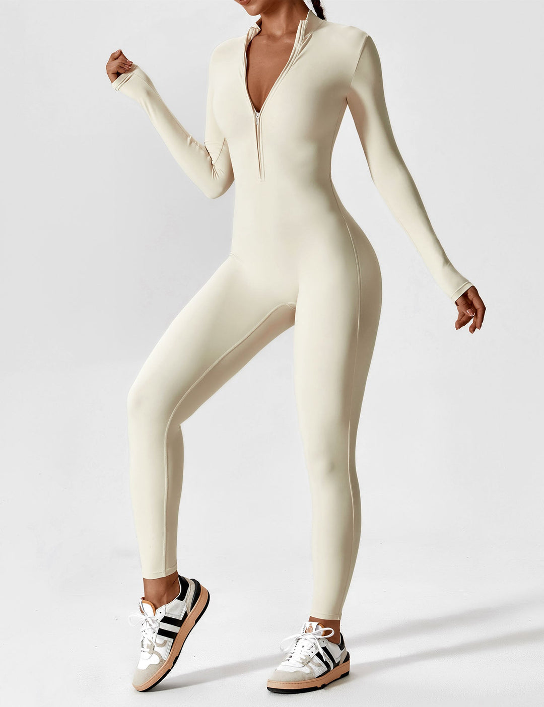 SF Long Sleeve/ Short Sleeve Zipper Jumpsuit