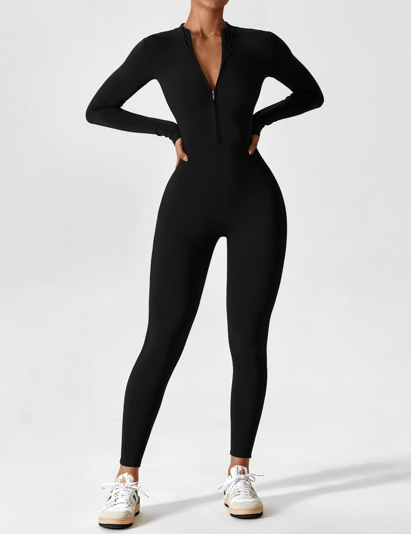 SF Long Sleeve/ Short Sleeve Zipper Jumpsuit