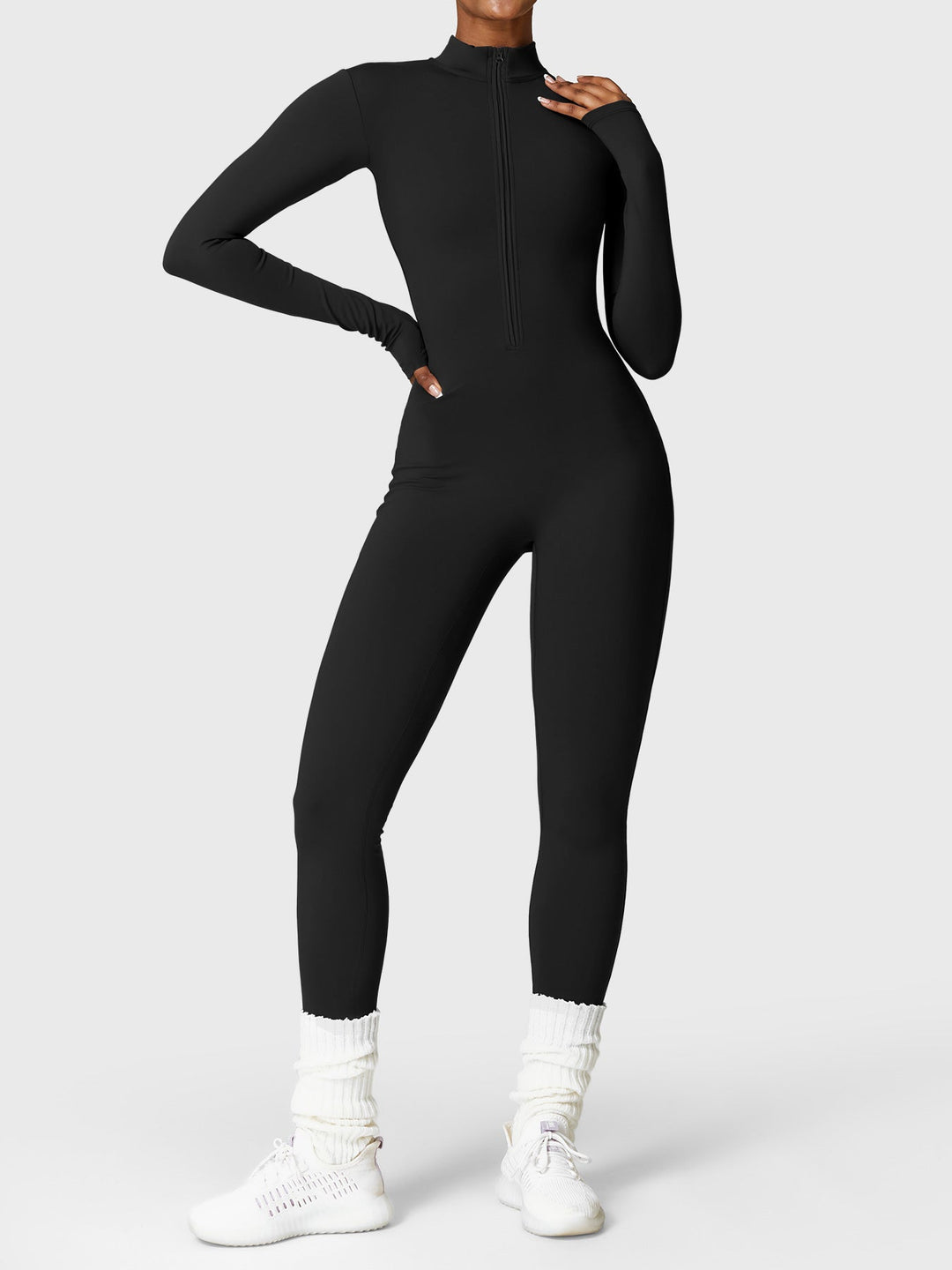 SF Belle Fleece Long Sleeve Zipper Jumpsuit