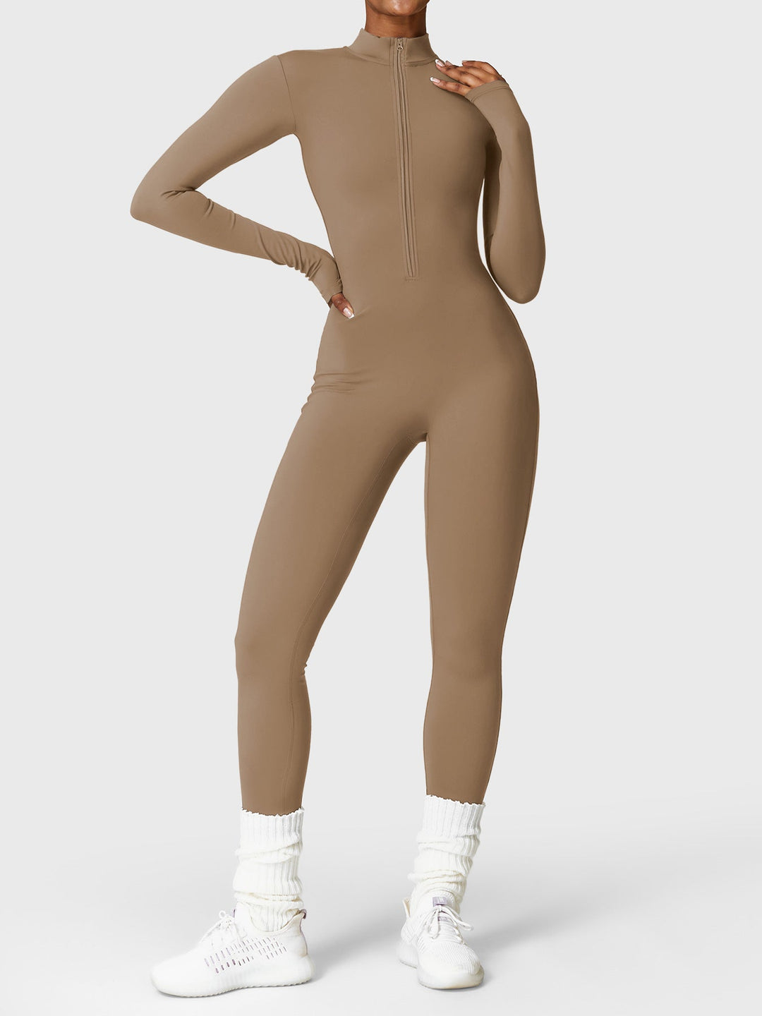 SF Belle Fleece Long Sleeve Zipper Jumpsuit