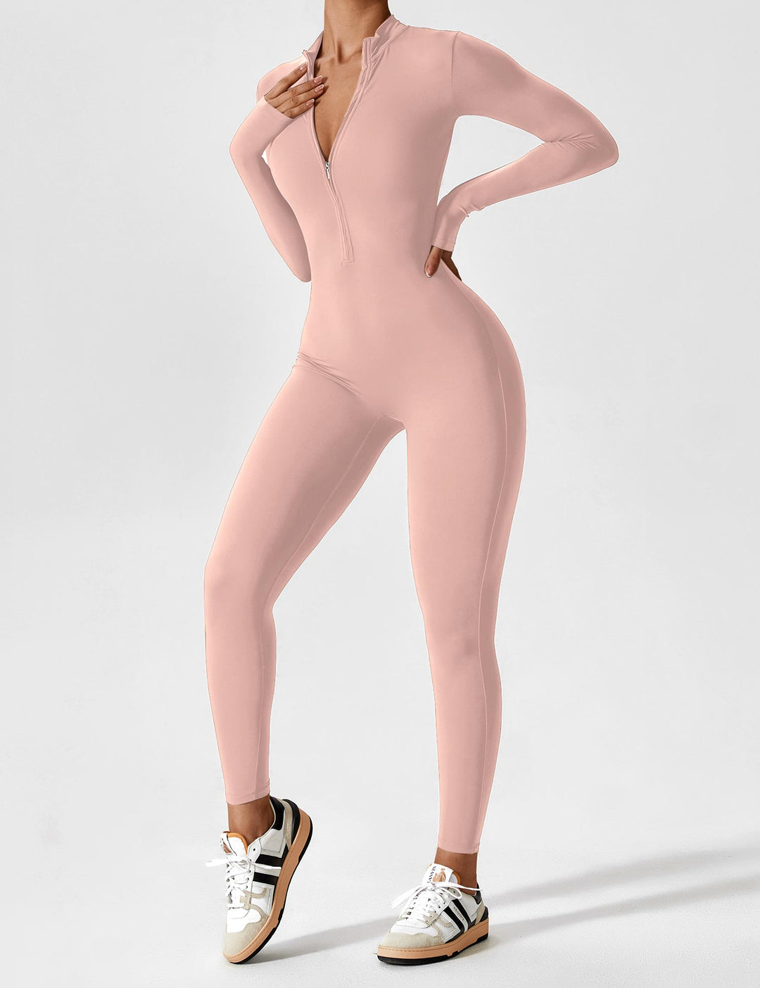 SF Long Sleeve/ Short Sleeve Zipper Jumpsuit