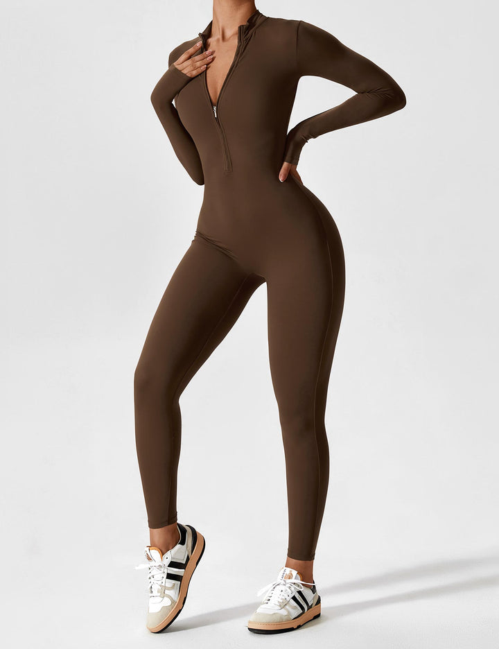 SF Long Sleeve/ Short Sleeve Zipper Jumpsuit