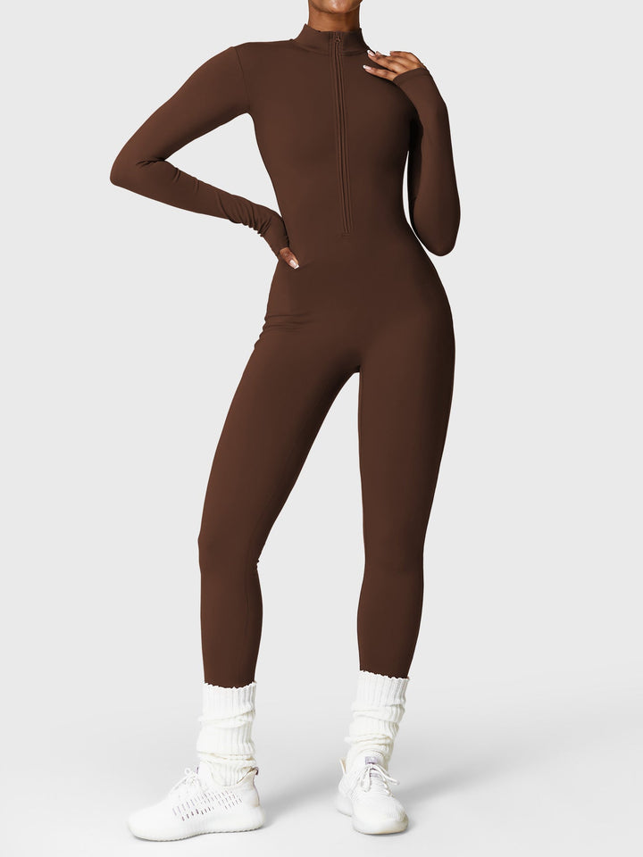 SF Belle Fleece Long Sleeve Zipper Jumpsuit
