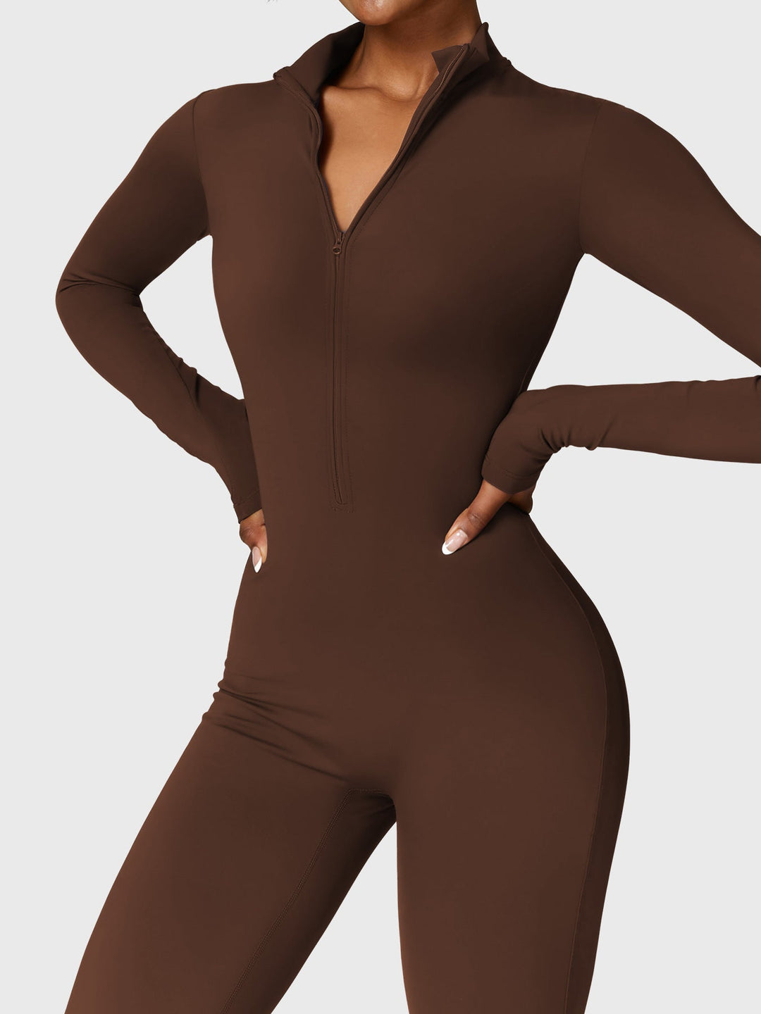 SF Belle Fleece Long Sleeve Zipper Jumpsuit