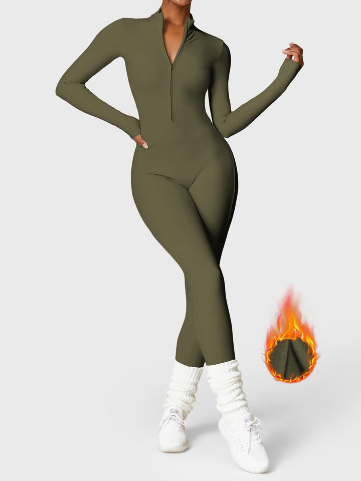 SF Belle Fleece Long Sleeve Zipper Jumpsuit