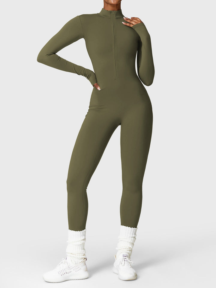 SF Belle Fleece Long Sleeve Zipper Jumpsuit