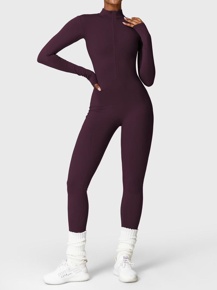 SF Belle Fleece Long Sleeve Zipper Jumpsuit