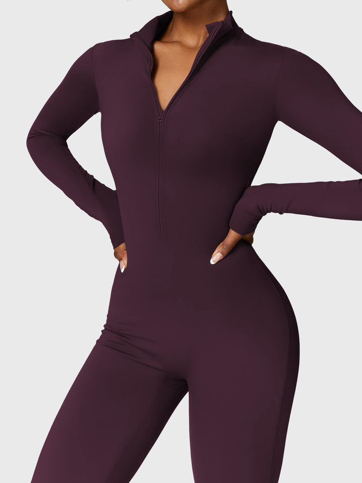 SF Belle Fleece Long Sleeve Zipper Jumpsuit