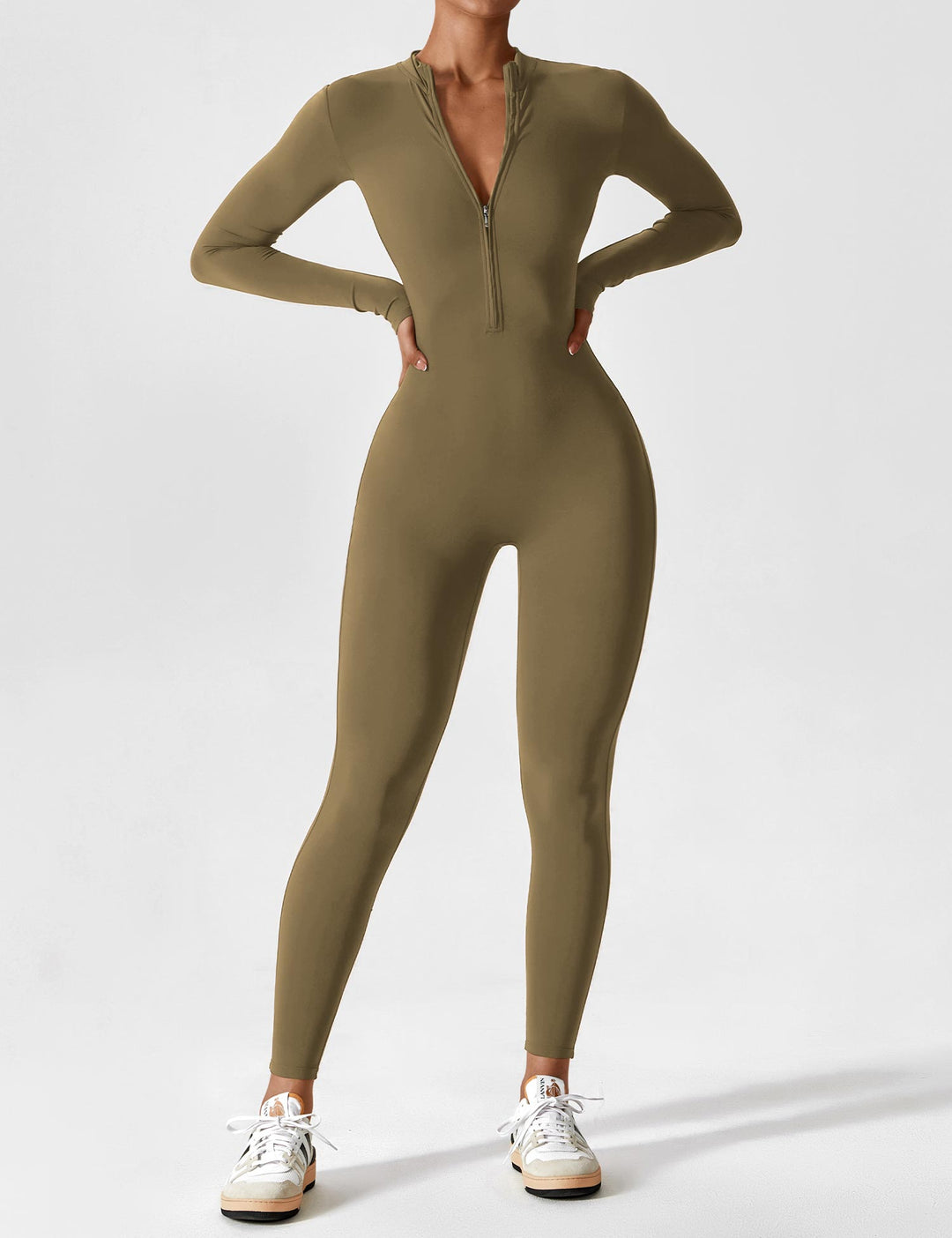 SF Long Sleeve/ Short Sleeve Zipper Jumpsuit