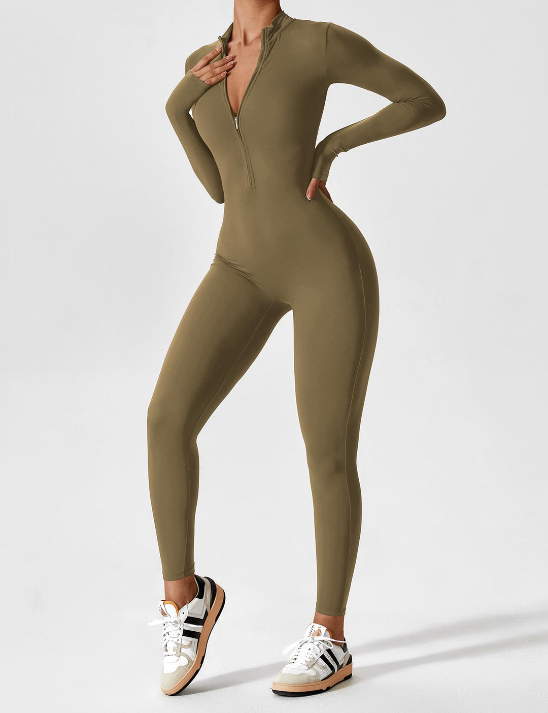 SF Long Sleeve/ Short Sleeve Zipper Jumpsuit