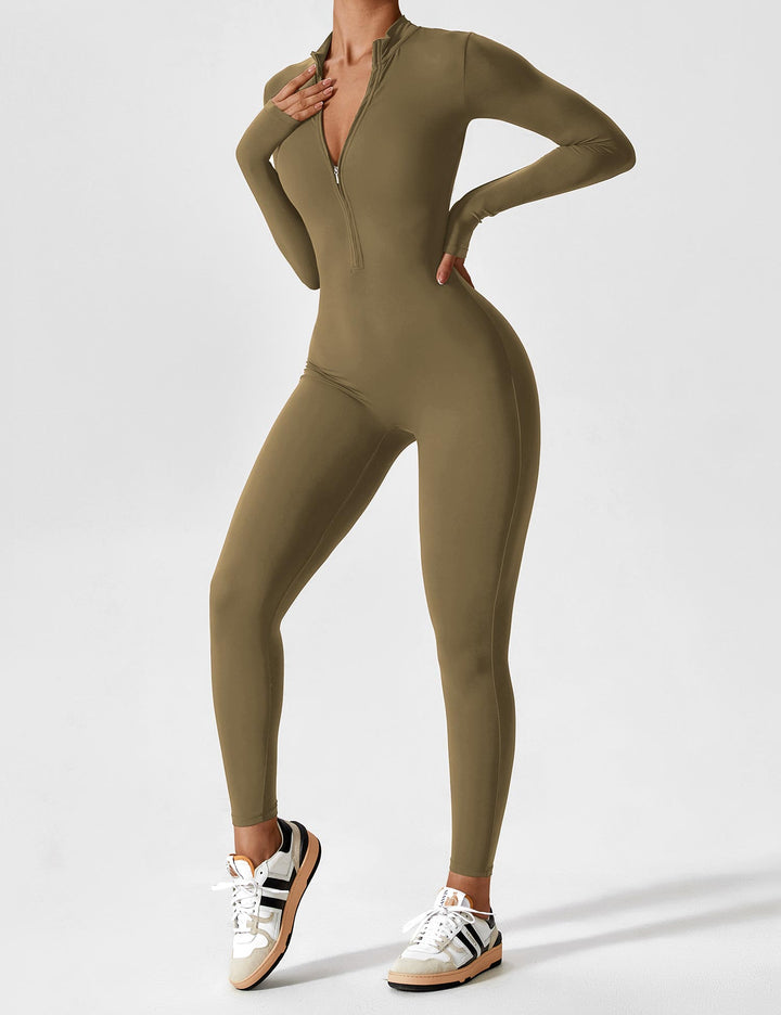 SF Long Sleeve/ Short Sleeve Zipper Jumpsuit