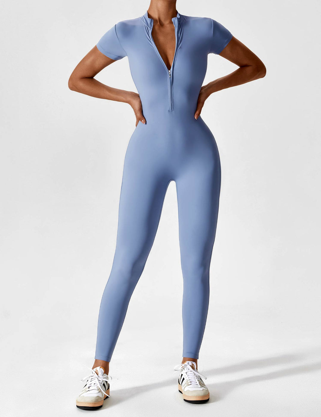 SF Long Sleeve/ Short Sleeve Zipper Jumpsuit