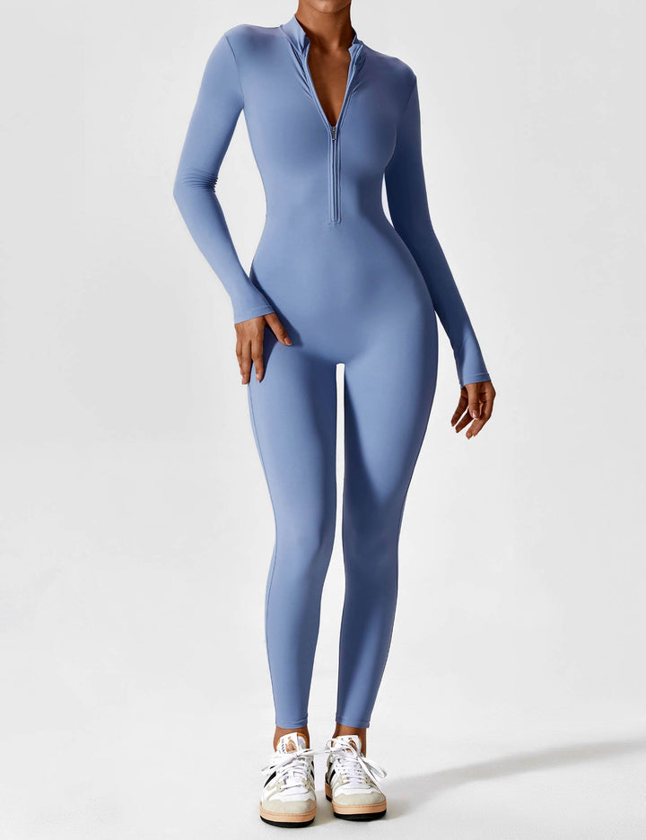 SF Long Sleeve/ Short Sleeve Zipper Jumpsuit