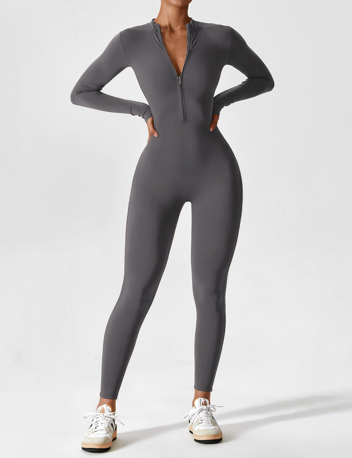 SF Long Sleeve/ Short Sleeve Zipper Jumpsuit