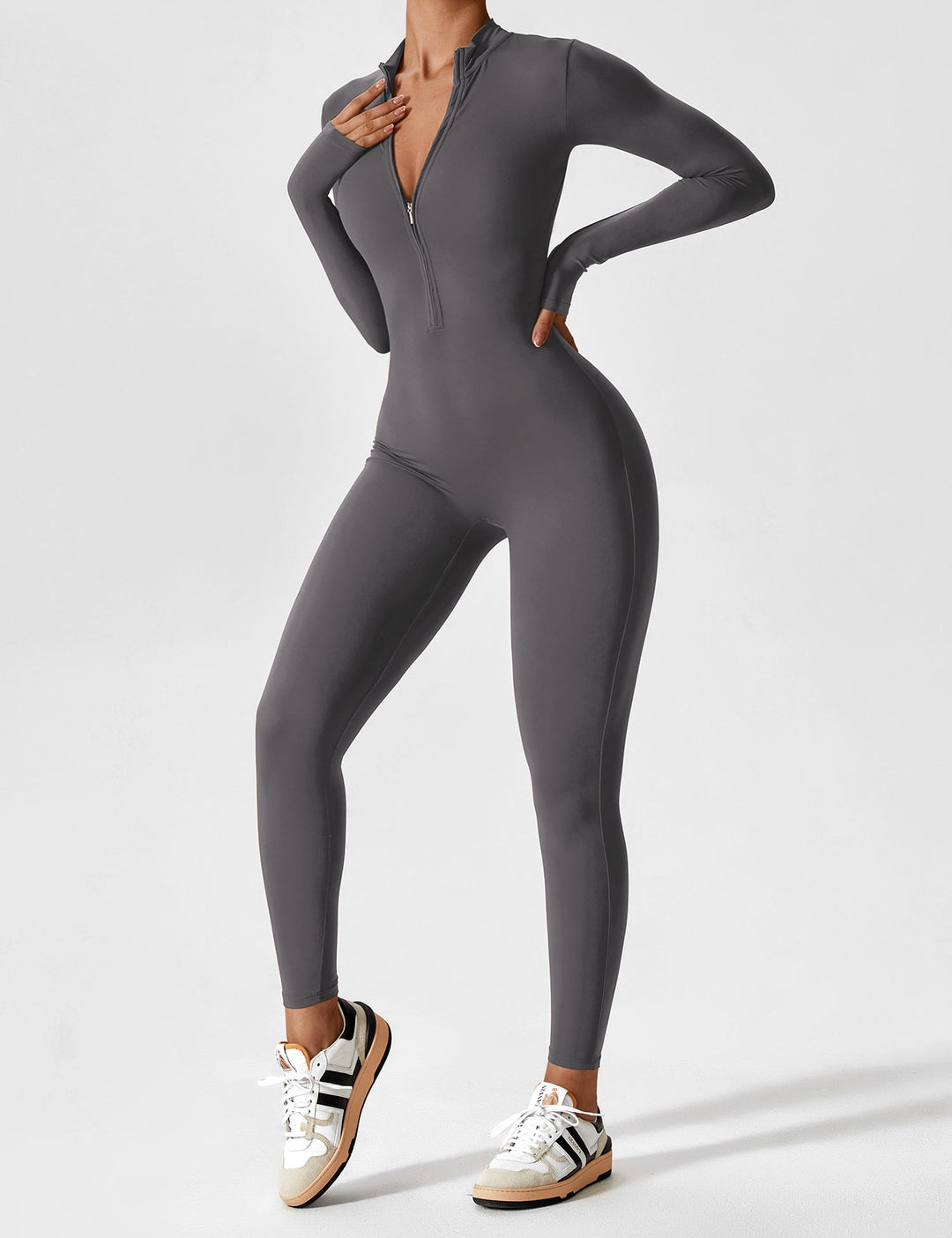 SF Long Sleeve/ Short Sleeve Zipper Jumpsuit