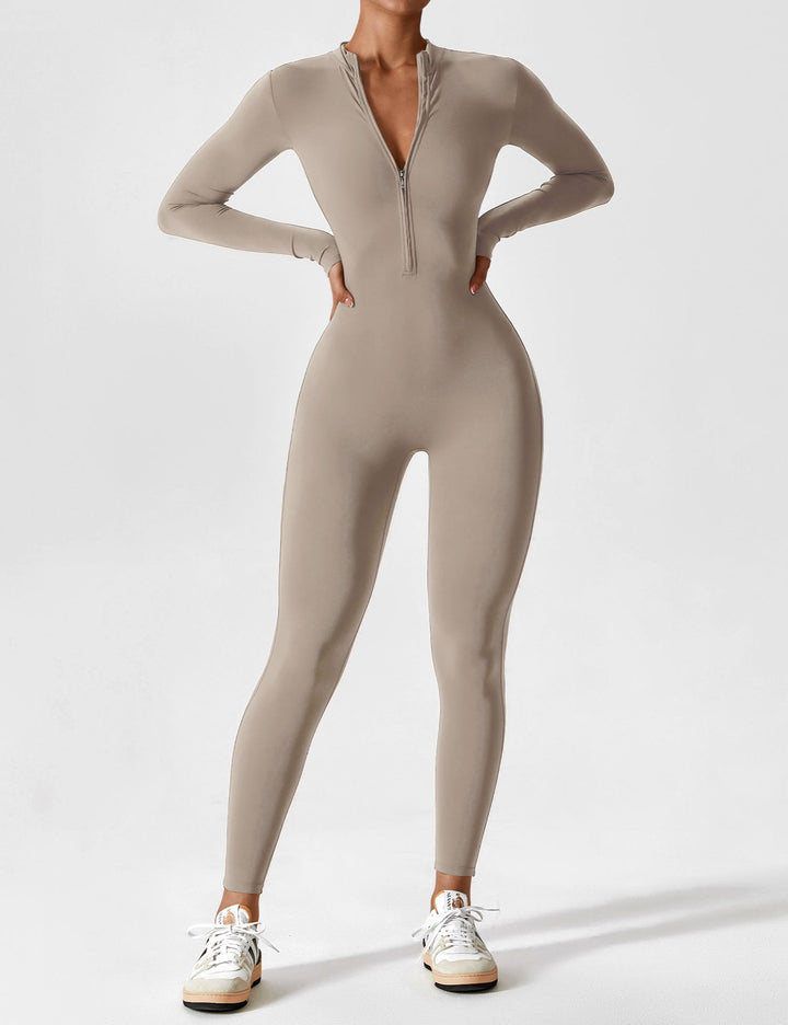 SF Long Sleeve/ Short Sleeve Zipper Jumpsuit